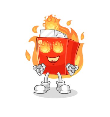 the lighter on fire mascot. cartoon vector