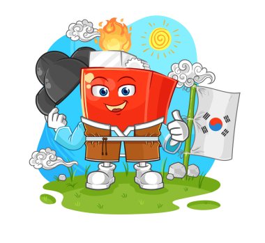 the lighter korean culture vector. cartoon character