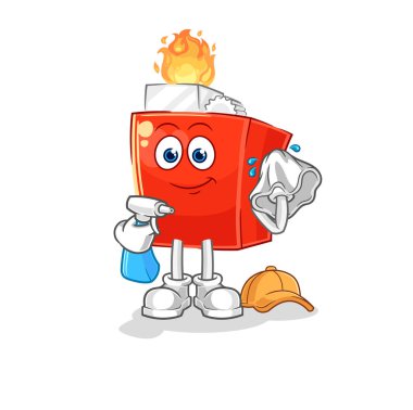 the lighter cleaner vector. cartoon character