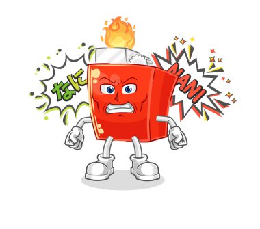 the lighter anime angry vector. cartoon character