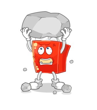 the lighter lifting rock cartoon character vector