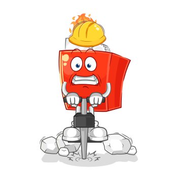 the lighter drill the ground cartoon character vector