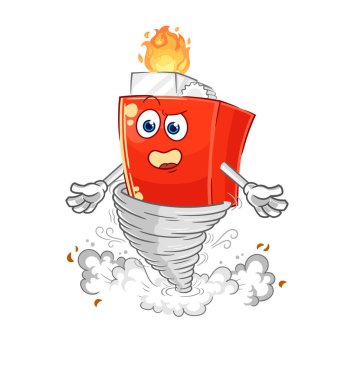 the lighter in the tornado cartoon character vector