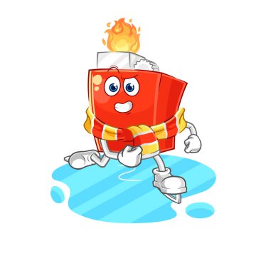 the lighter ice skiing cartoon. character mascot vector