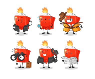 the lighter detective group character. cartoon mascot vector