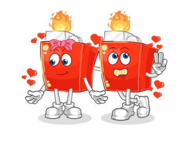 the lighter dating cartoon. character mascot vector