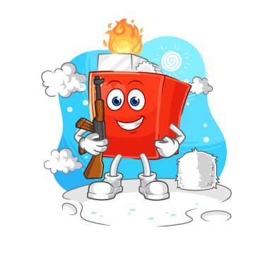 the lighter soldier in winter. character mascot vector