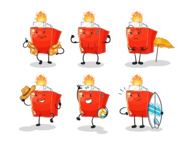 the lighter beach vacation set character. cartoon mascot vector