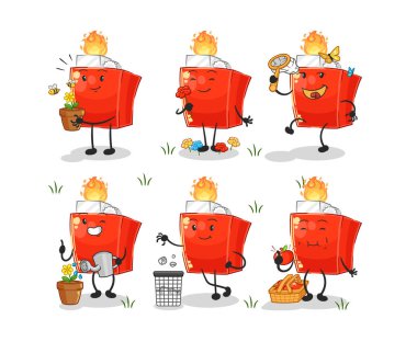 the lighter save the earth group. cartoon mascot