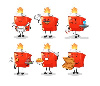 the lighter restaurant group character. cartoon mascot vector