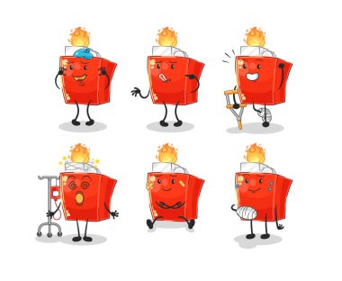 the lighter sick group character. cartoon mascot vector