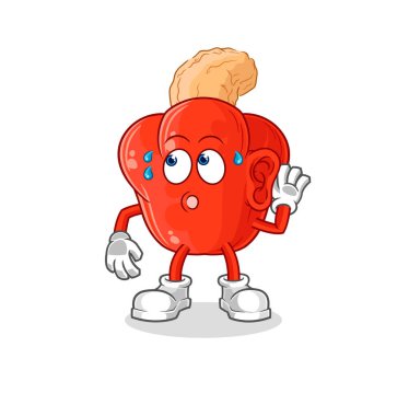 the cashew fruit eavesdropping vector. cartoon character