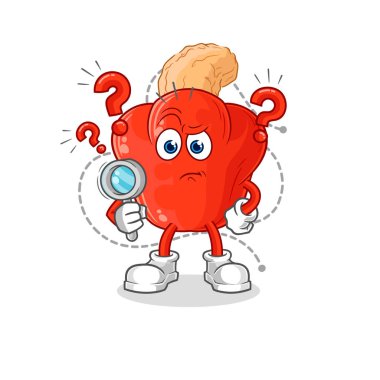 the cashew fruit searching illustration. character vector