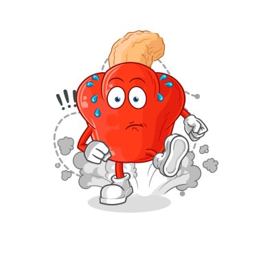the cashew fruit running illustration. character vector