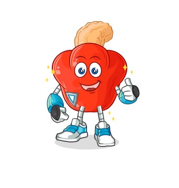 the cashew fruit robot character. cartoon mascot vector