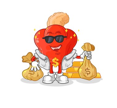 the cashew fruit rich character. cartoon mascot vector