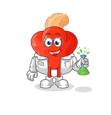 the cashew fruit scientist character. cartoon mascot vector