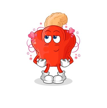 the cashew fruit shy vector. cartoon character