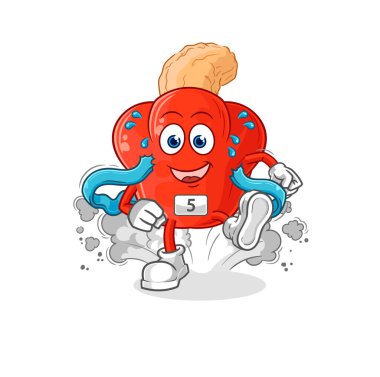 the cashew fruit runner character. cartoon mascot vector