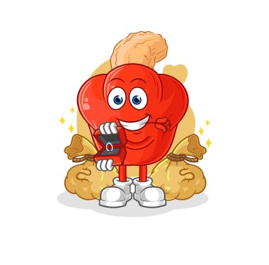 the cashew fruit propose with ring. cartoon mascot vector