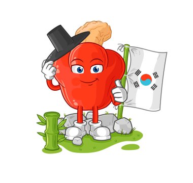 the cashew fruit korean character. cartoon mascot vector