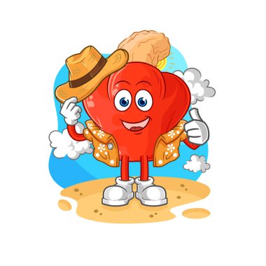 the cashew fruit go on vacation. cartoon mascot vector