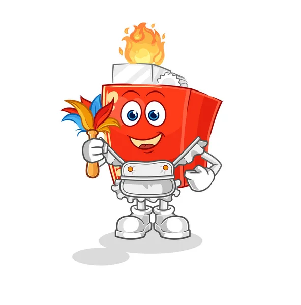 Lighter Maid Mascot Cartoon Vector — Wektor stockowy