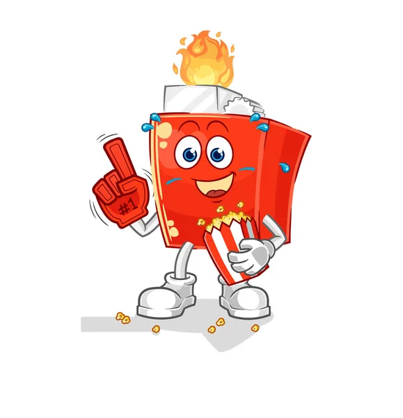 Das Feuerzeug Mit Popcorn Illustration Zeichenvektor — Stockvektor