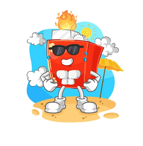 Lighter Sunbathing Summer Character Vector — Stock Vector