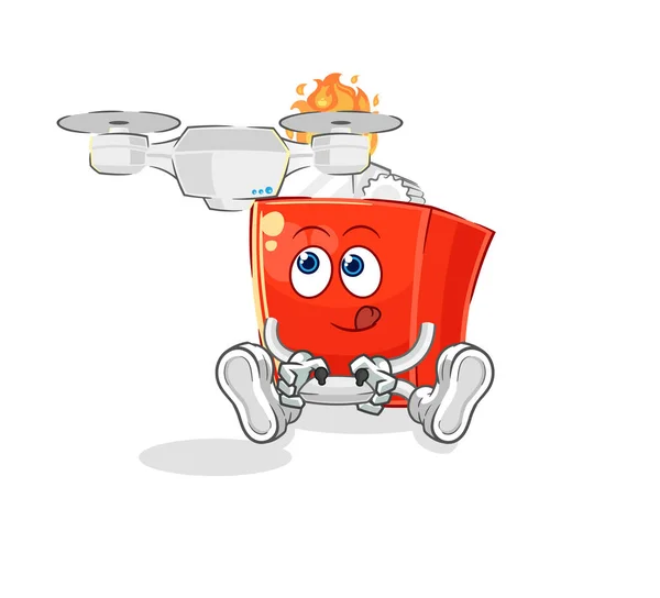 Lighter Drone Character Cartoon Mascot Vector — Stock Vector