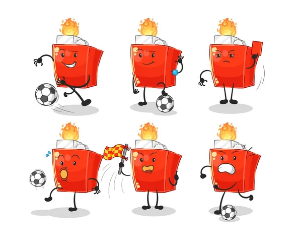 Lighter Football Group Character Cartoon Mascot Vector — Stock Vector