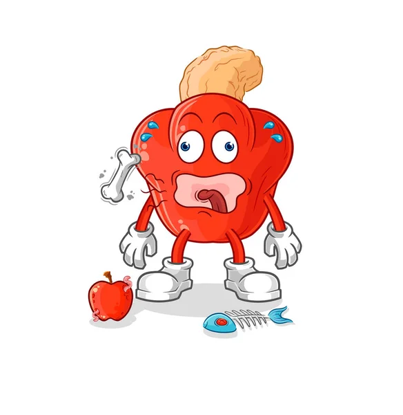 Cashew Fruit Burp Mascot Cartoon Vector — Stock vektor