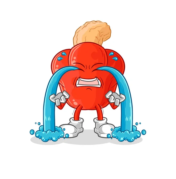 Cashew Fruit Crying Illustration Character Vector – stockvektor