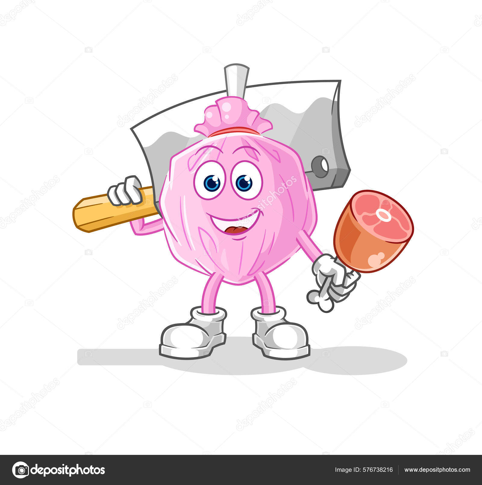 Cute Candy Butcher Illustration Character Vector Stock Vector by 576738216