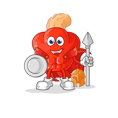 the cashew fruit spartan character. cartoon mascot vector