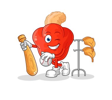 the cashew fruit playing baseball mascot. cartoon vector
