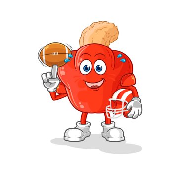 the cashew fruit playing rugby character. cartoon mascot vector