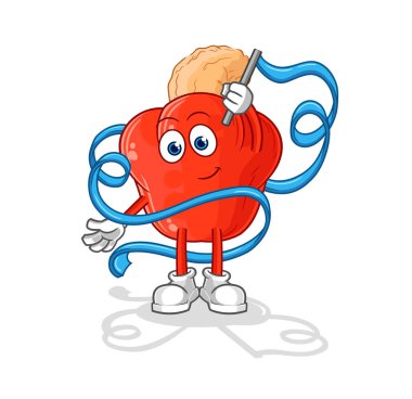 the cashew fruit Rhythmic Gymnastics mascot. cartoon vector