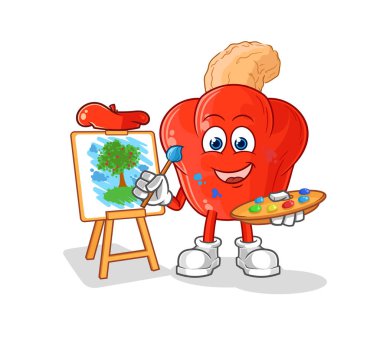 the cashew fruit artist mascot. cartoon vector