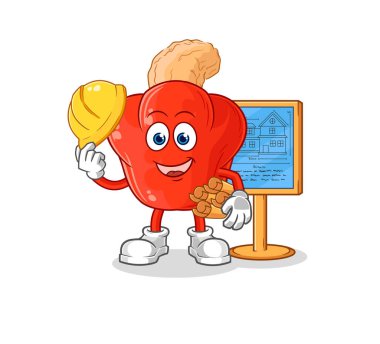 the cashew fruit Architect illustration. character vector