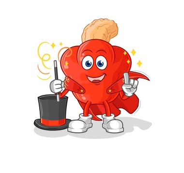the cashew fruit magician illustration. character vector