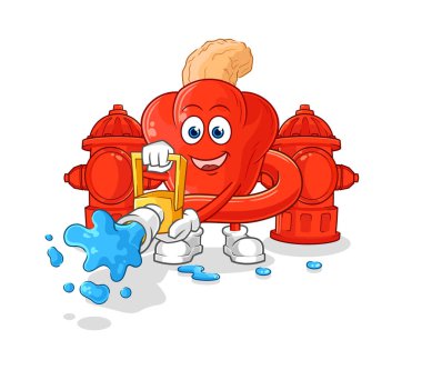 the cashew fruit firefighter vector. cartoon character