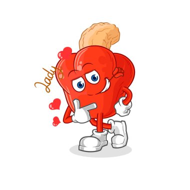 the cashew fruit flirting illustration. character vector