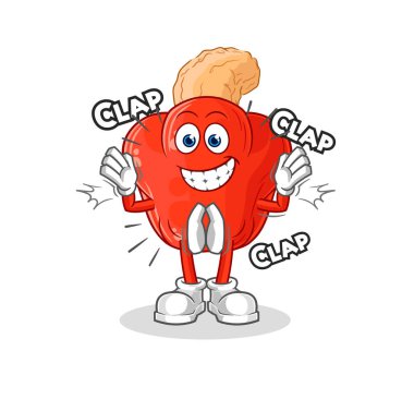 the cashew fruit applause illustration. character vector
