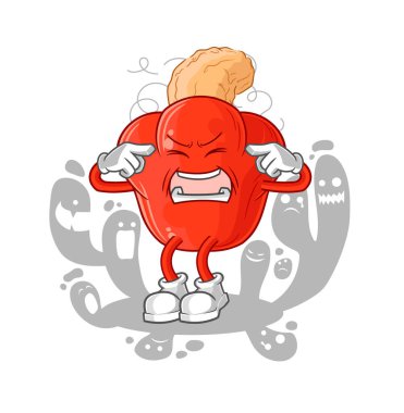 the depressed cashew fruit character. cartoon vector