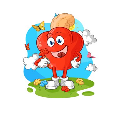 the cashew fruit pick flowers in spring. character vector