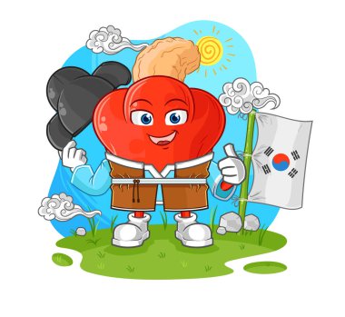 the cashew fruit korean culture vector. cartoon character