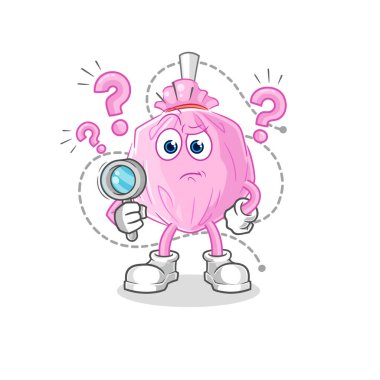 the cute candy searching illustration. character vector