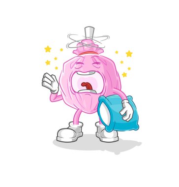 the cute candy yawn character. cartoon mascot vector