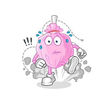 the cute candy running illustration. character vector